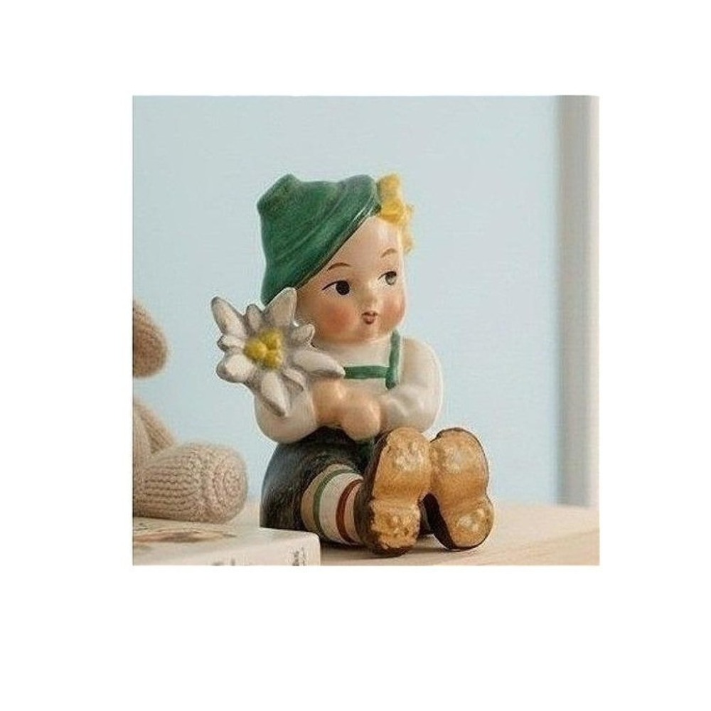 Vintage‎ KF 26 Boy Figurine Hummel Edelweiss Ceramic Folk Art Home Decor